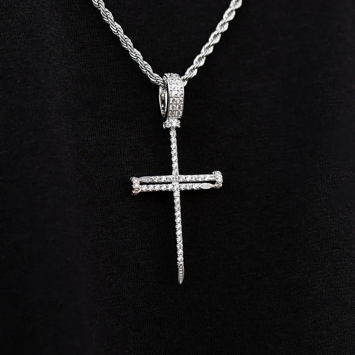 White Nail Cross Chain