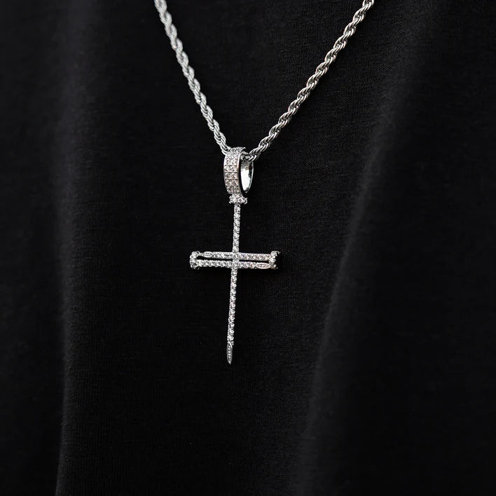 White Nail Cross Chain