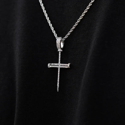 White Nail Cross Chain