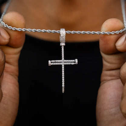 White Nail Cross Chain