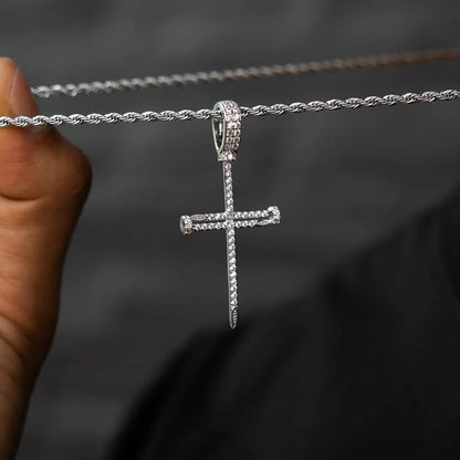 White Nail Cross Chain